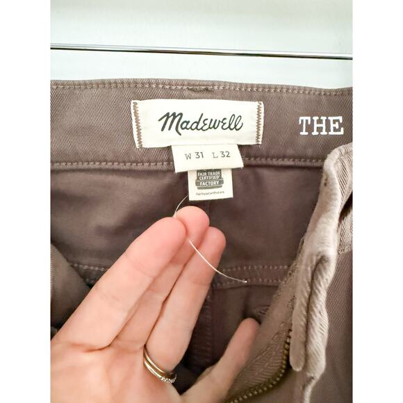Madewell | NWT | The Allday 1991 Straight-Leg Pant in Driftwood Brown | Sz 31x32 - Picture 6 of 10
